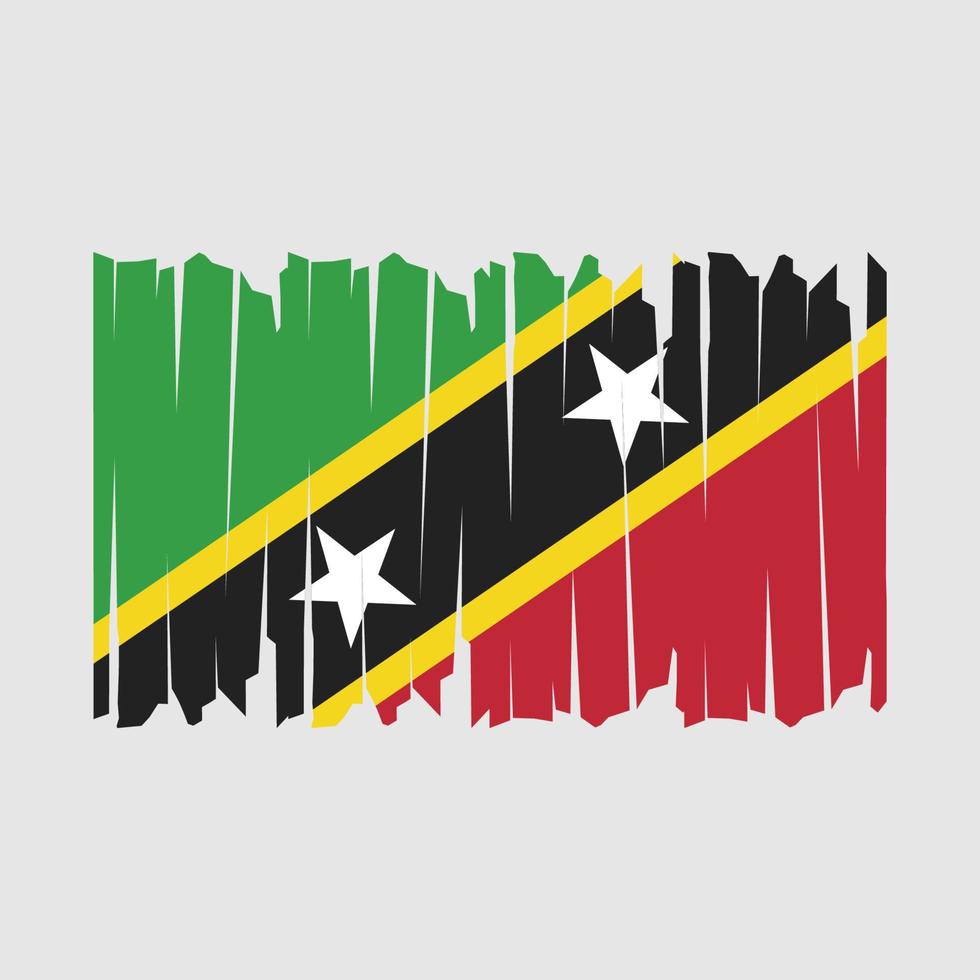 Saint Kitts Flag Brush vector
