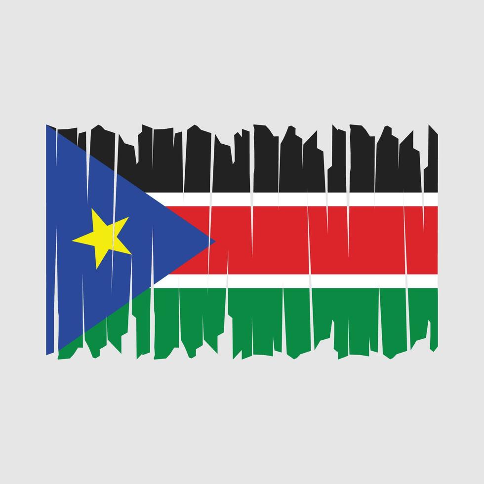 South Sudan Flag Brush vector