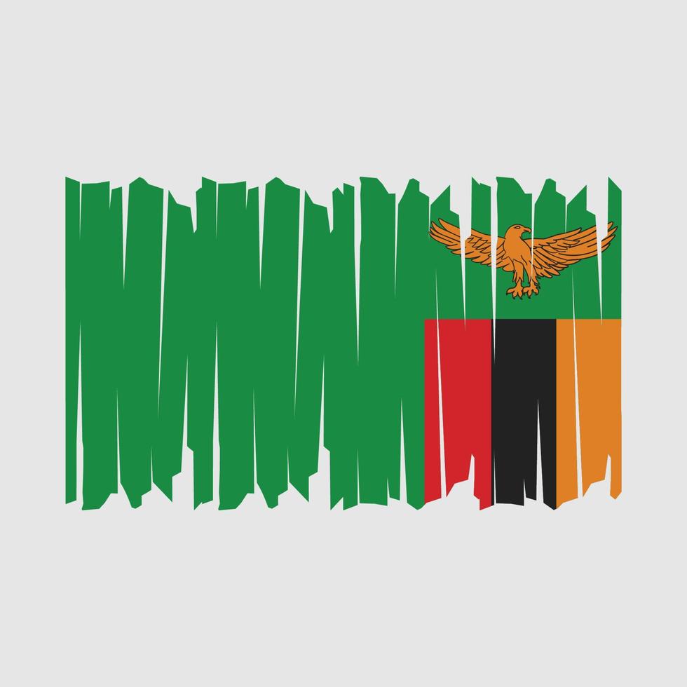 Zambia Flag Brush vector