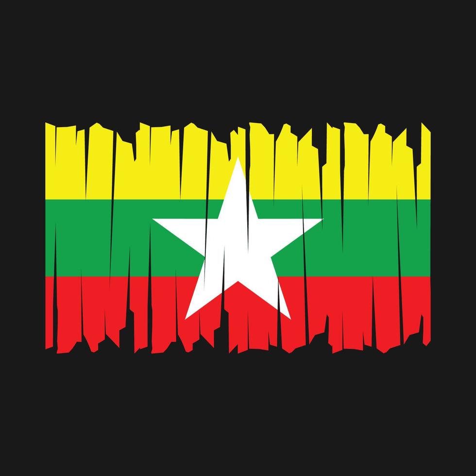 Myanmar Flag Brush vector