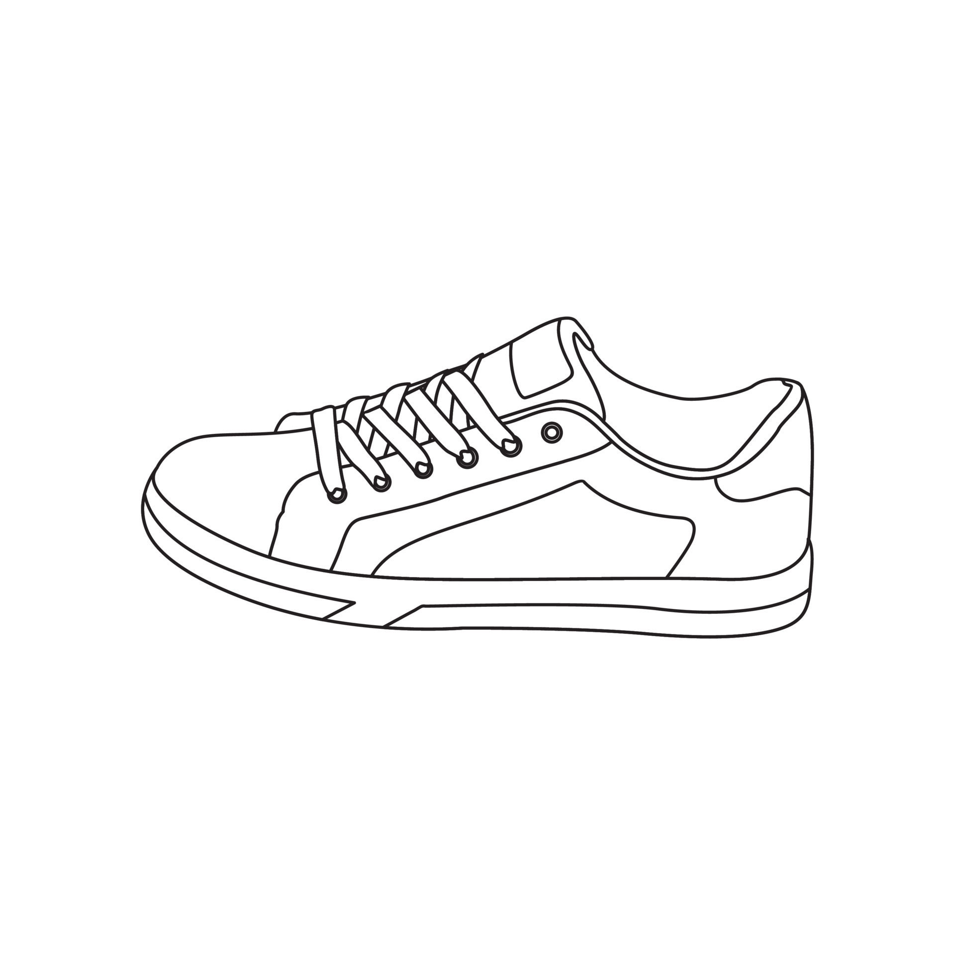 Shoe line art style isolated on a white background 21579401 Vector Art ...