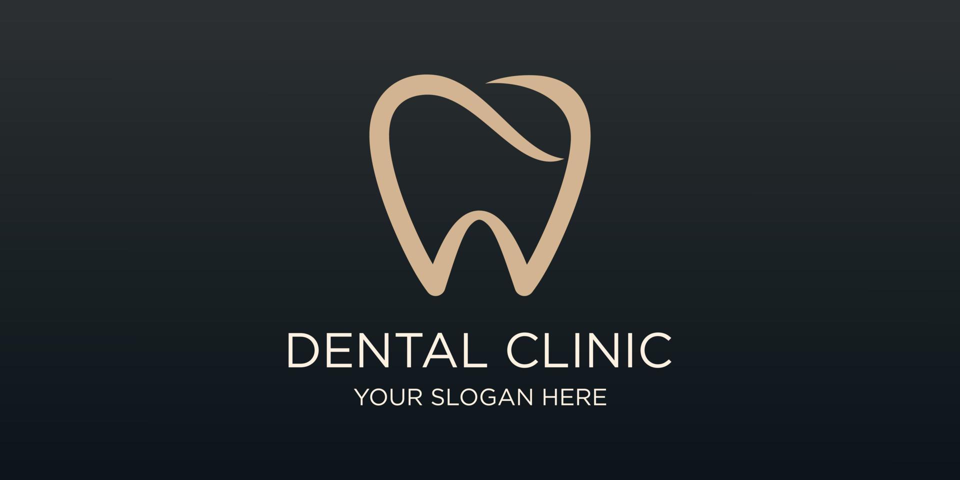 dental clinic tooth logo design vector illustration.