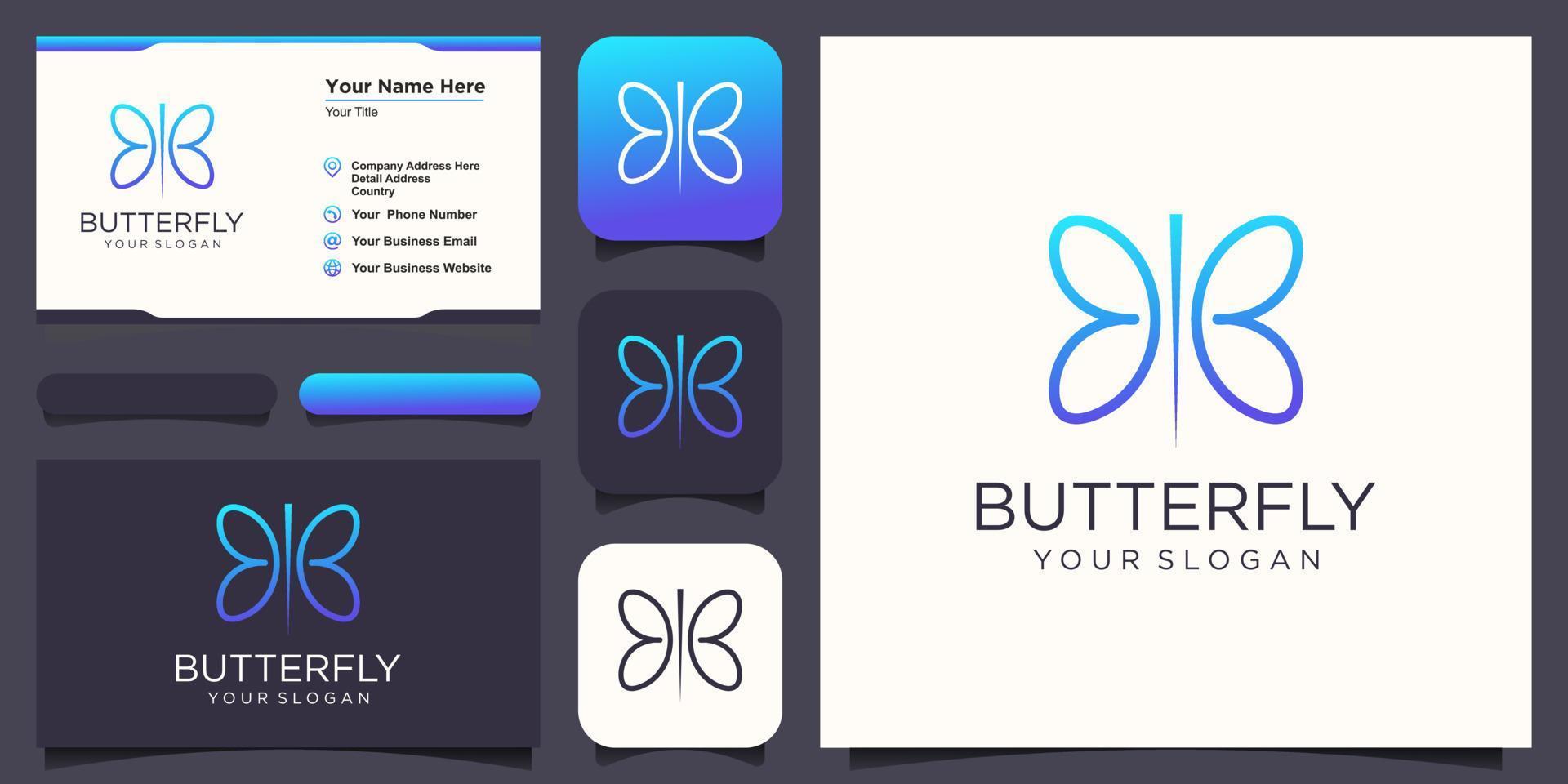 Vector butterfly abstract logo design