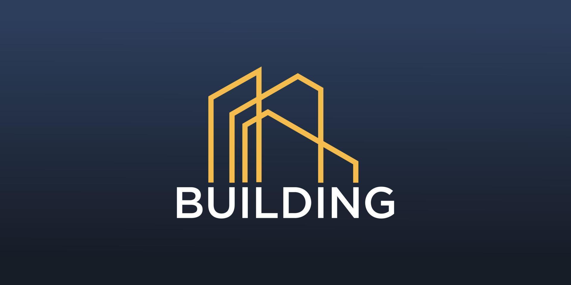 Building logo design for construction company with modern concept. vector