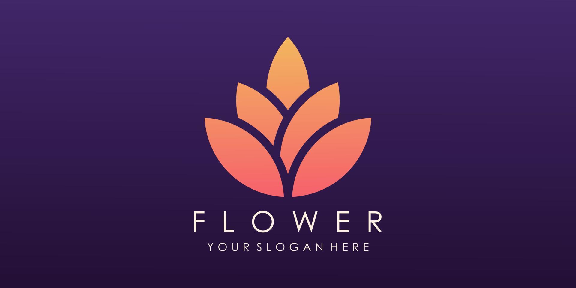 Lotus flower yoga logo design vector. vector