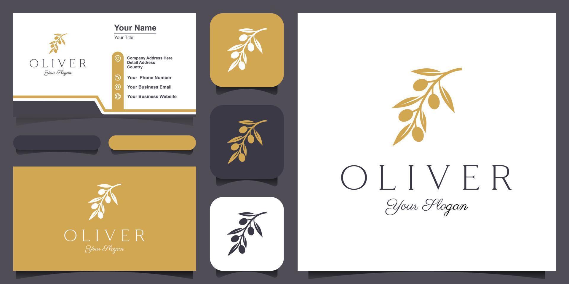 twig Olive oil logo design template. vector