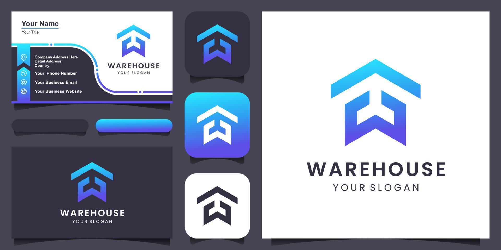 W Logo design with house element. vector