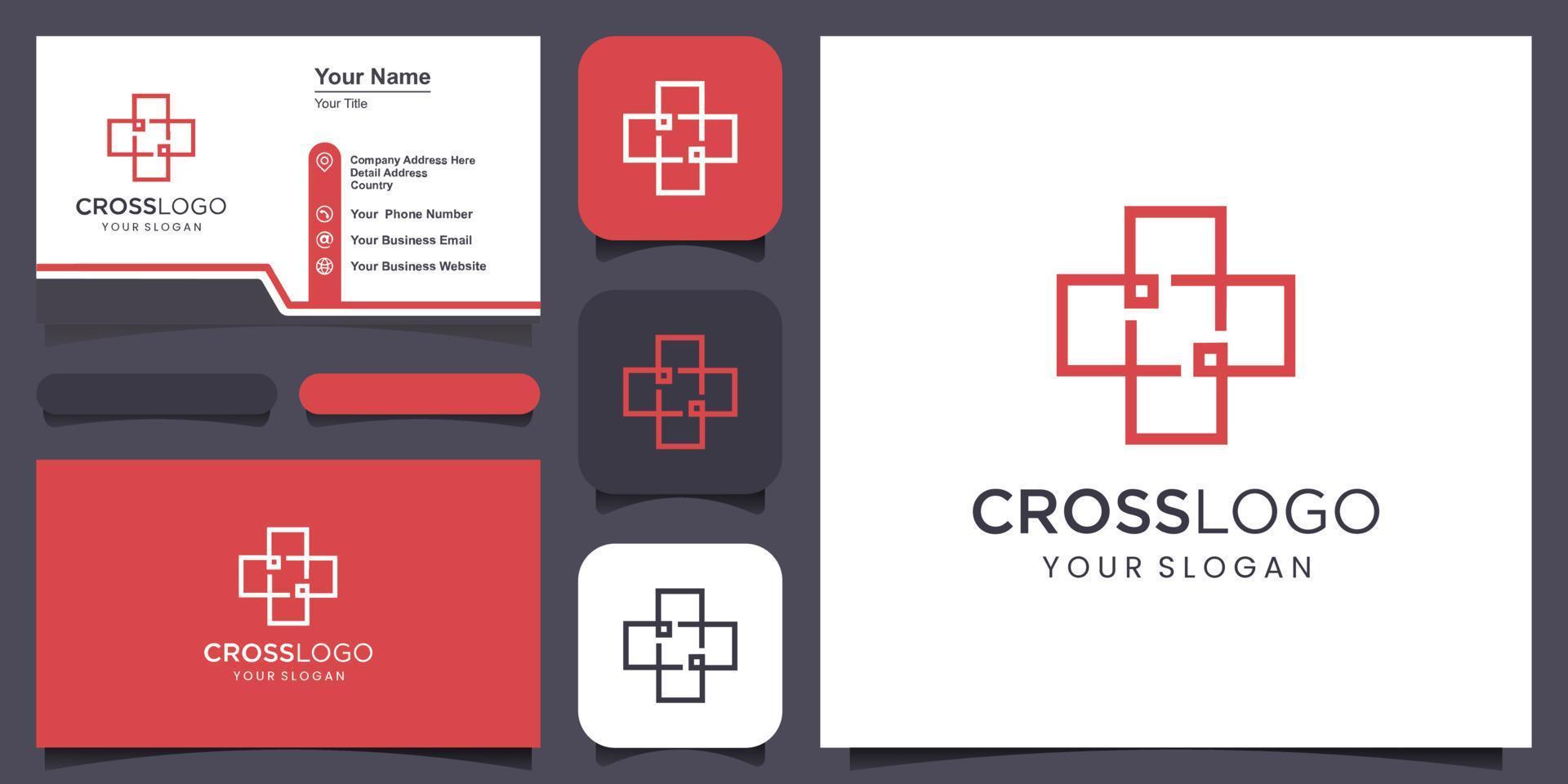 Medical Cross and Health Pharmacy Logo Vector Template