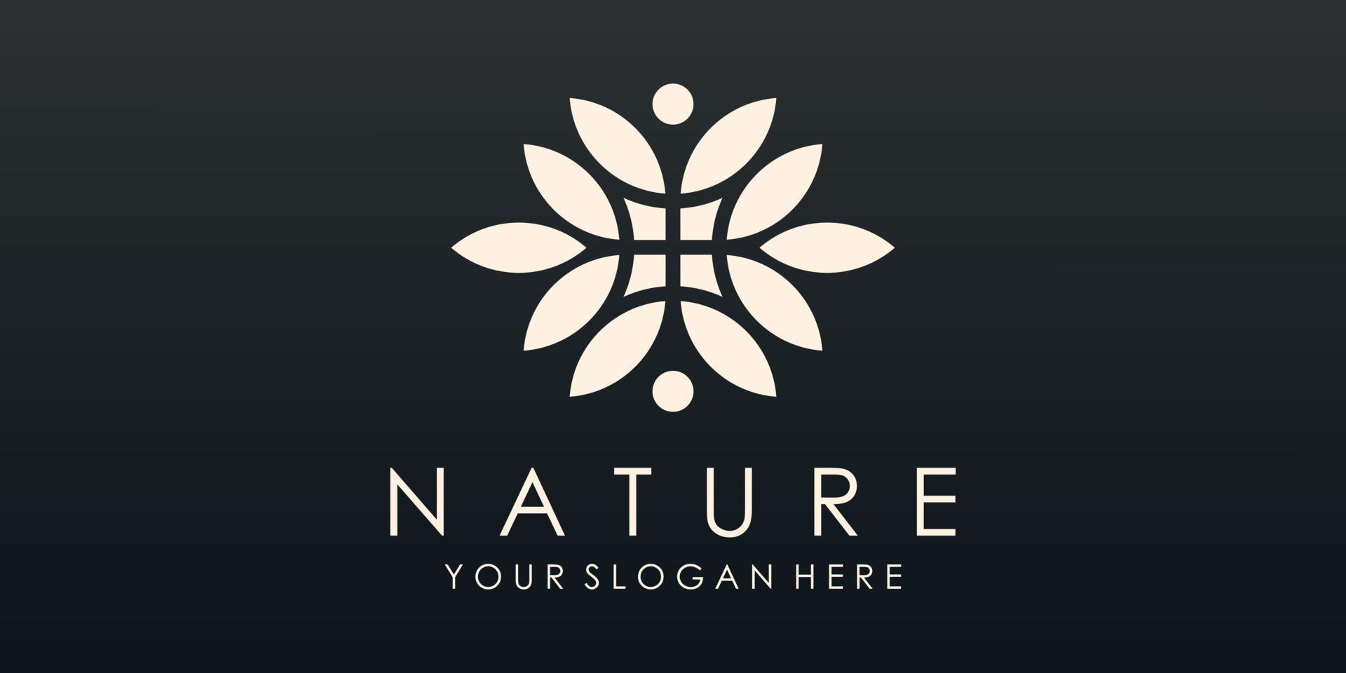 Lotus flower yoga logo design vector. vector