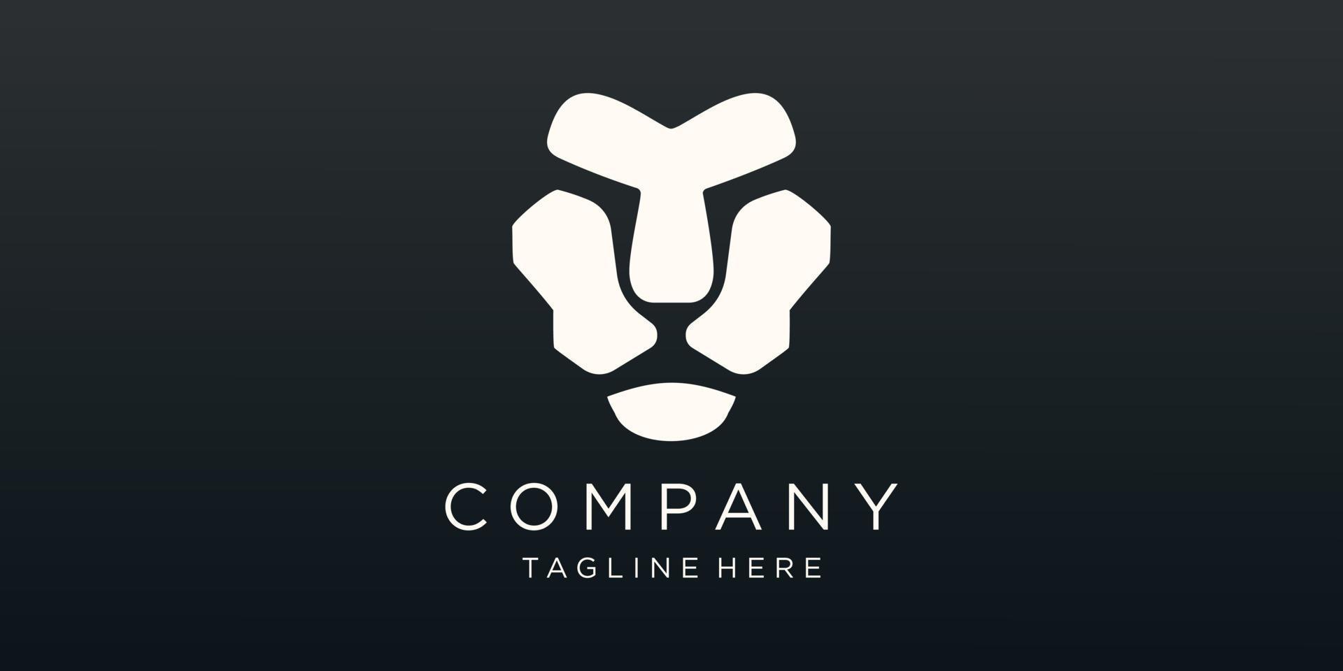 silhouette of lion king face logo vector