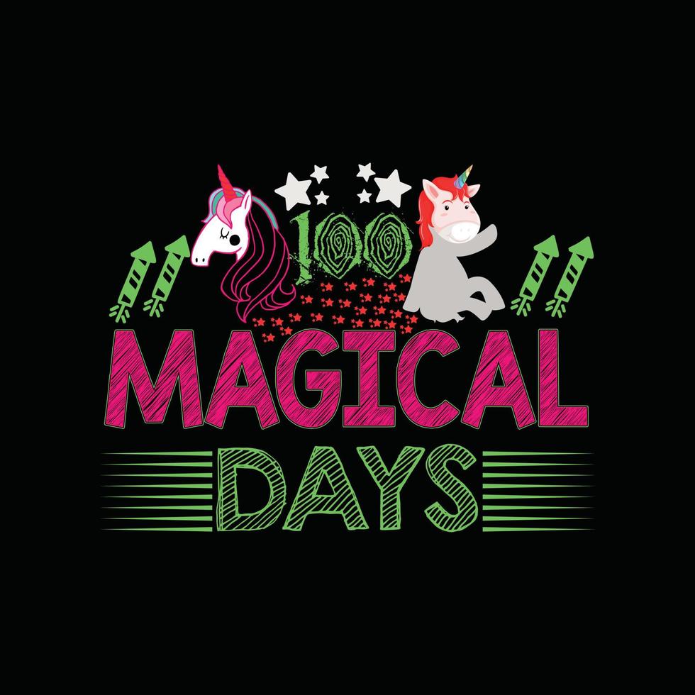 100 Magical Days vector t-shirt design. Easter t-shirt design. Can be used for Print mugs, sticker designs, greeting cards, posters, bags, and t-shirts