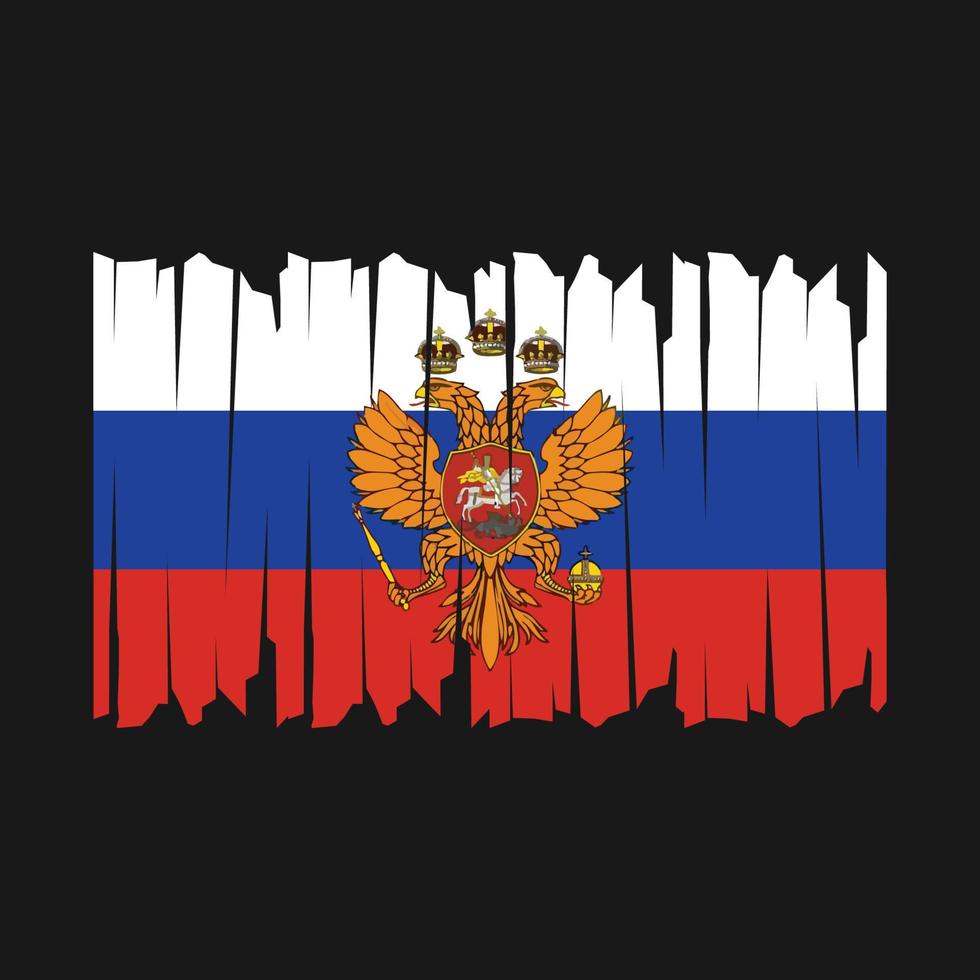 cepillo de bandera de rusia vector