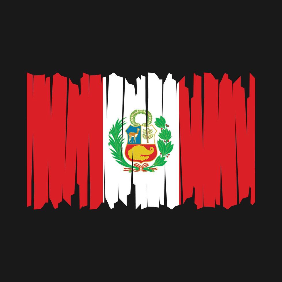 cepillo de bandera de perú vector