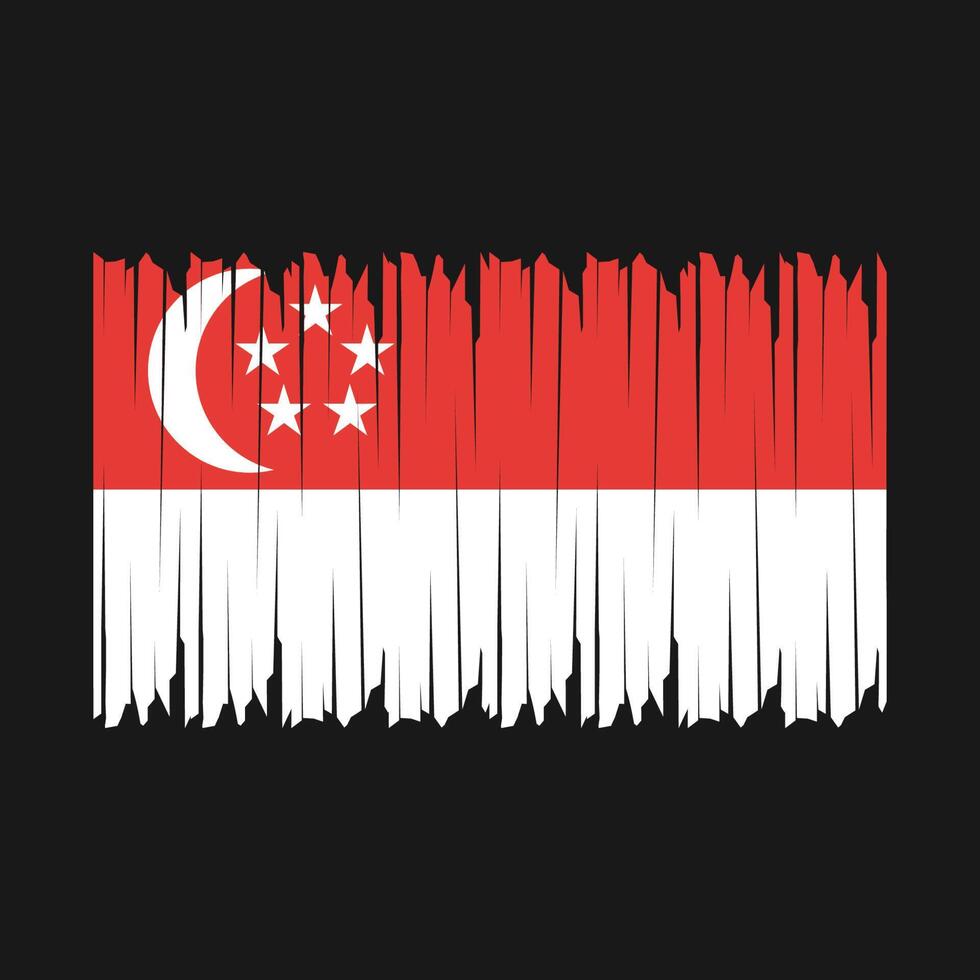 cepillo de bandera de singapur vector