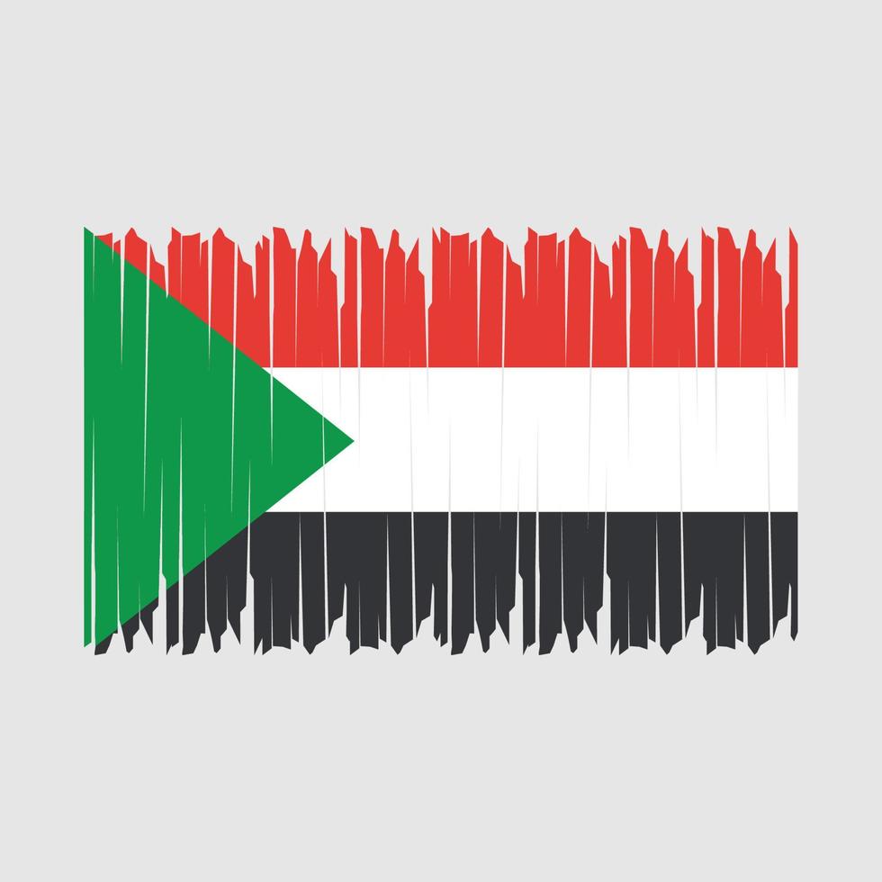 Sudan Flag Brush vector