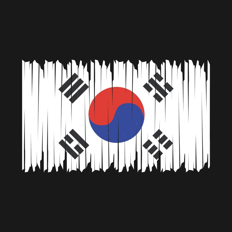 South Korea Flag Brush vector