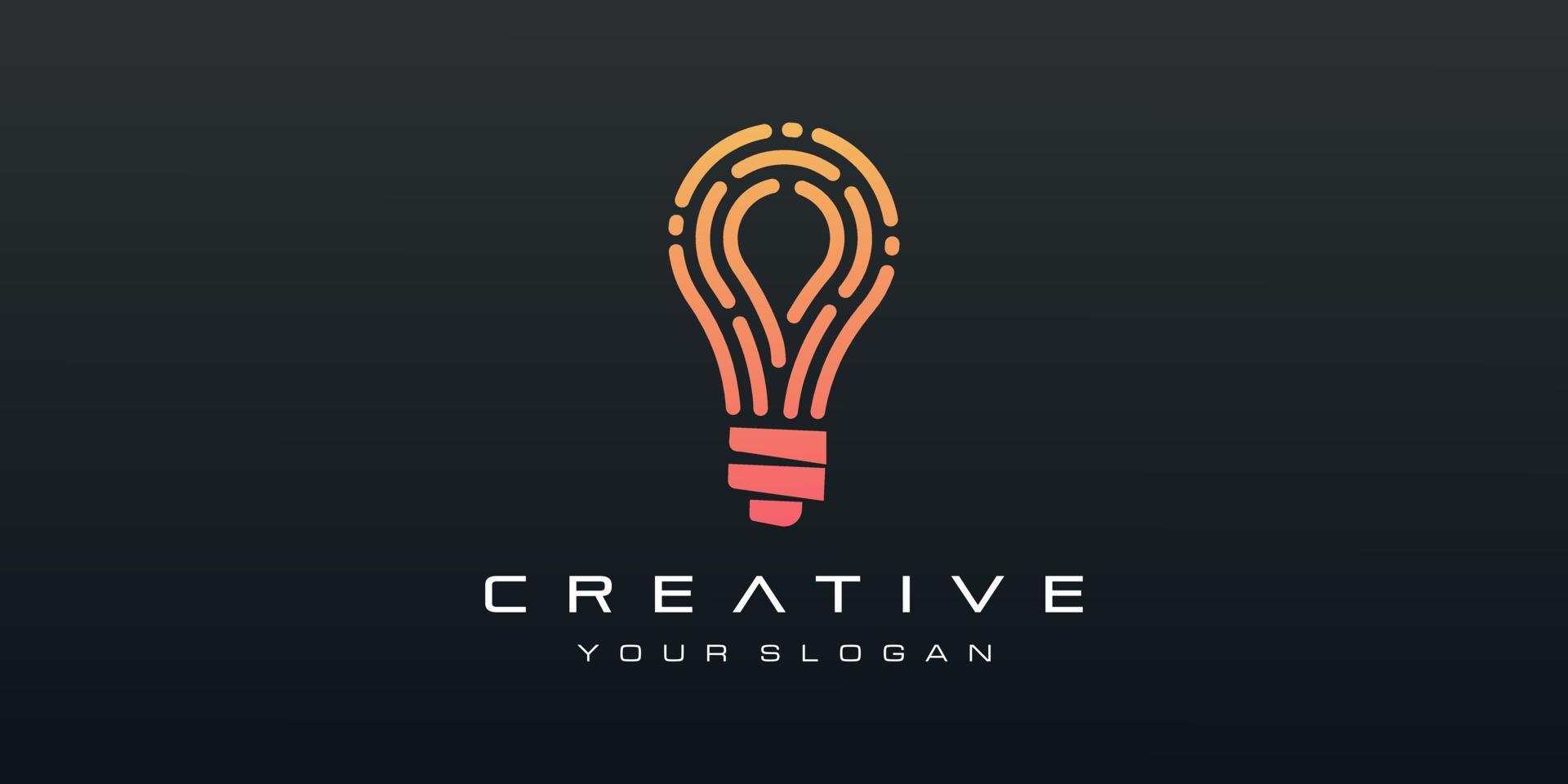 creative Smart bulb lamp logo design. vector