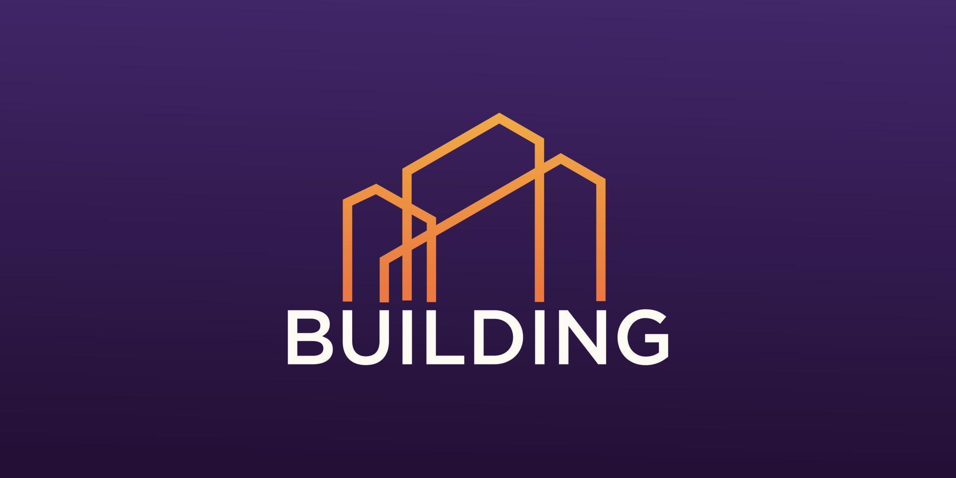 edificio logo diseño para construcción empresa con moderno concepto. vector