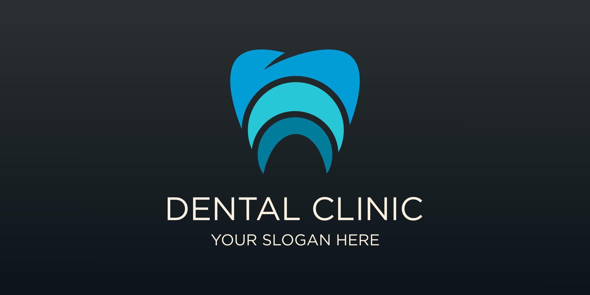 dental clínica diente logo diseño vector ilustración.