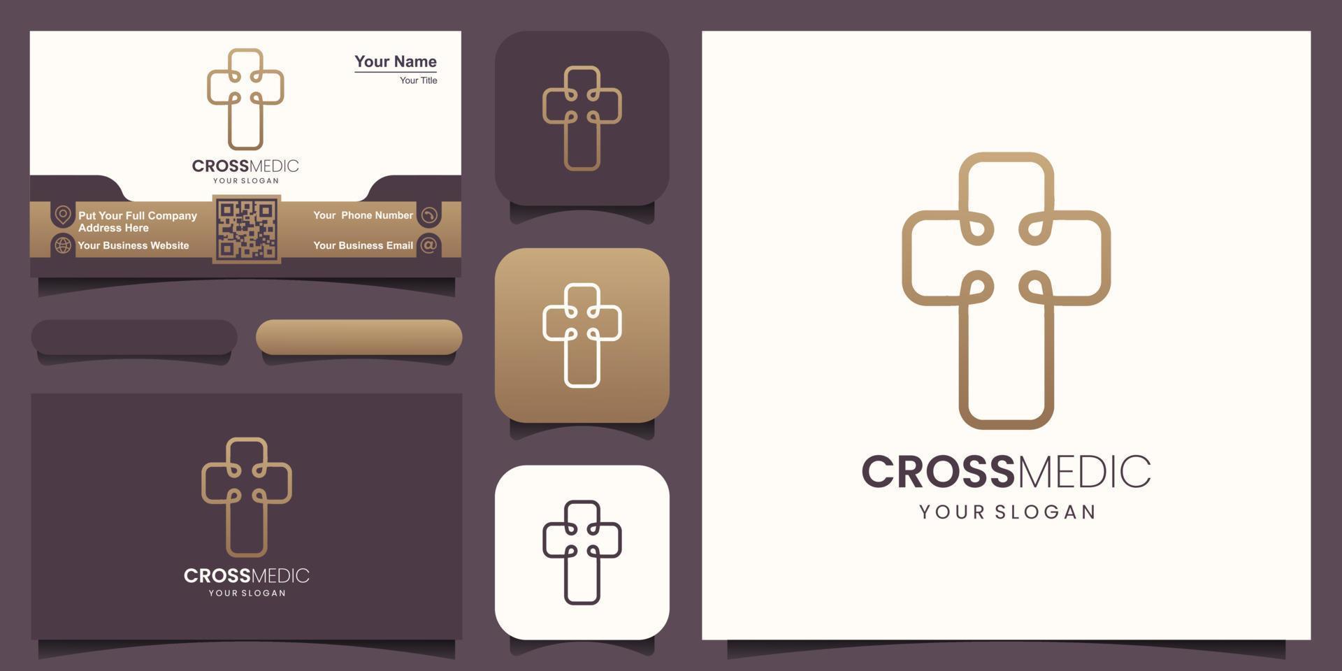 Abstract christian cross logo vector template. Church logo. Vector illustration