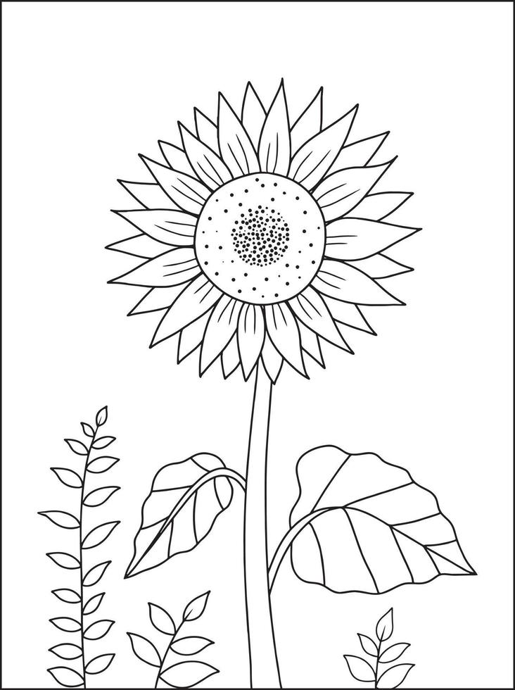 Vector illustration of a house surrounded by trees and flowers Suitable for coloring book, coloring pages, etc