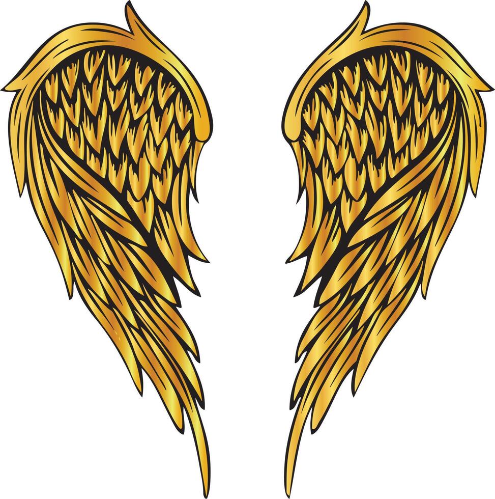 Wings in gold. Golden angel wings' Sticker