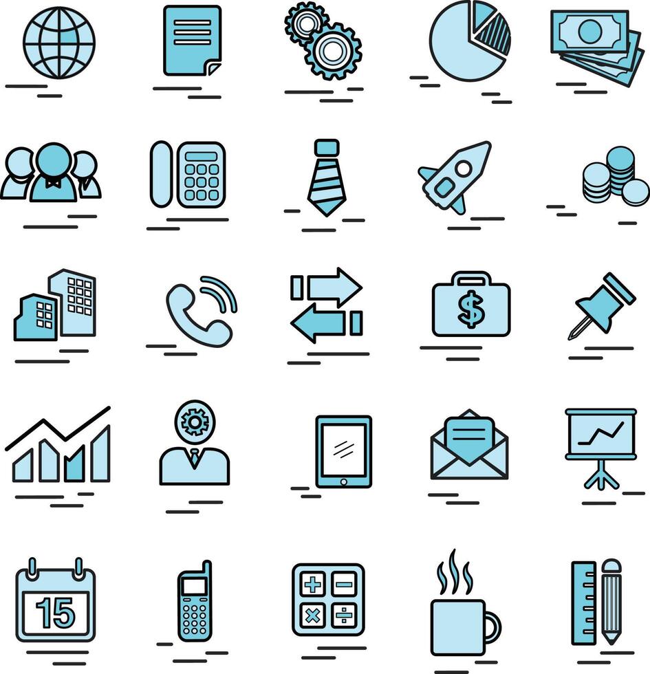 Set of business icons. Vector illustration for sticker, presentation, business purposes, etc