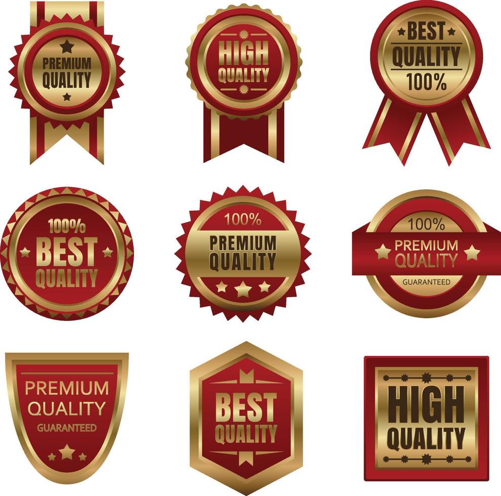 Set of golden best seller labels. Vector illustration that suitable for business purpose