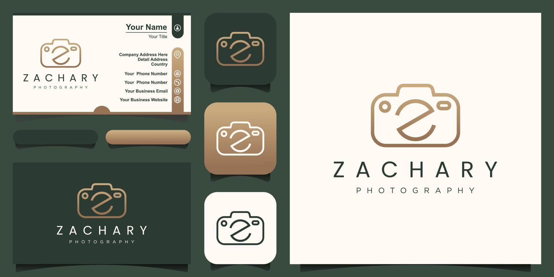 letter Z camera logo. camera photography logo with letter Z icon vector template