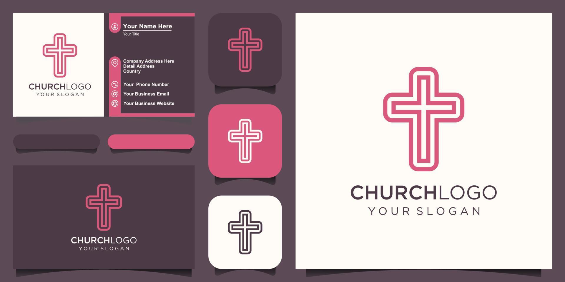 Cross Church logo sign modern vector graphic abstract