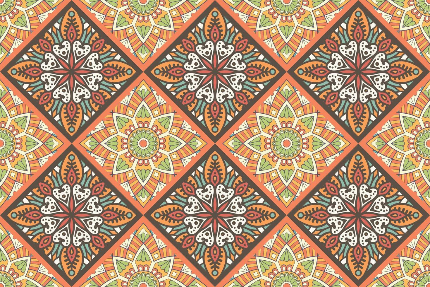 Seamless ethnic pattern with mandala style. Vector illustration for wallpaper, background, fabric, wrapping, wedding, etc