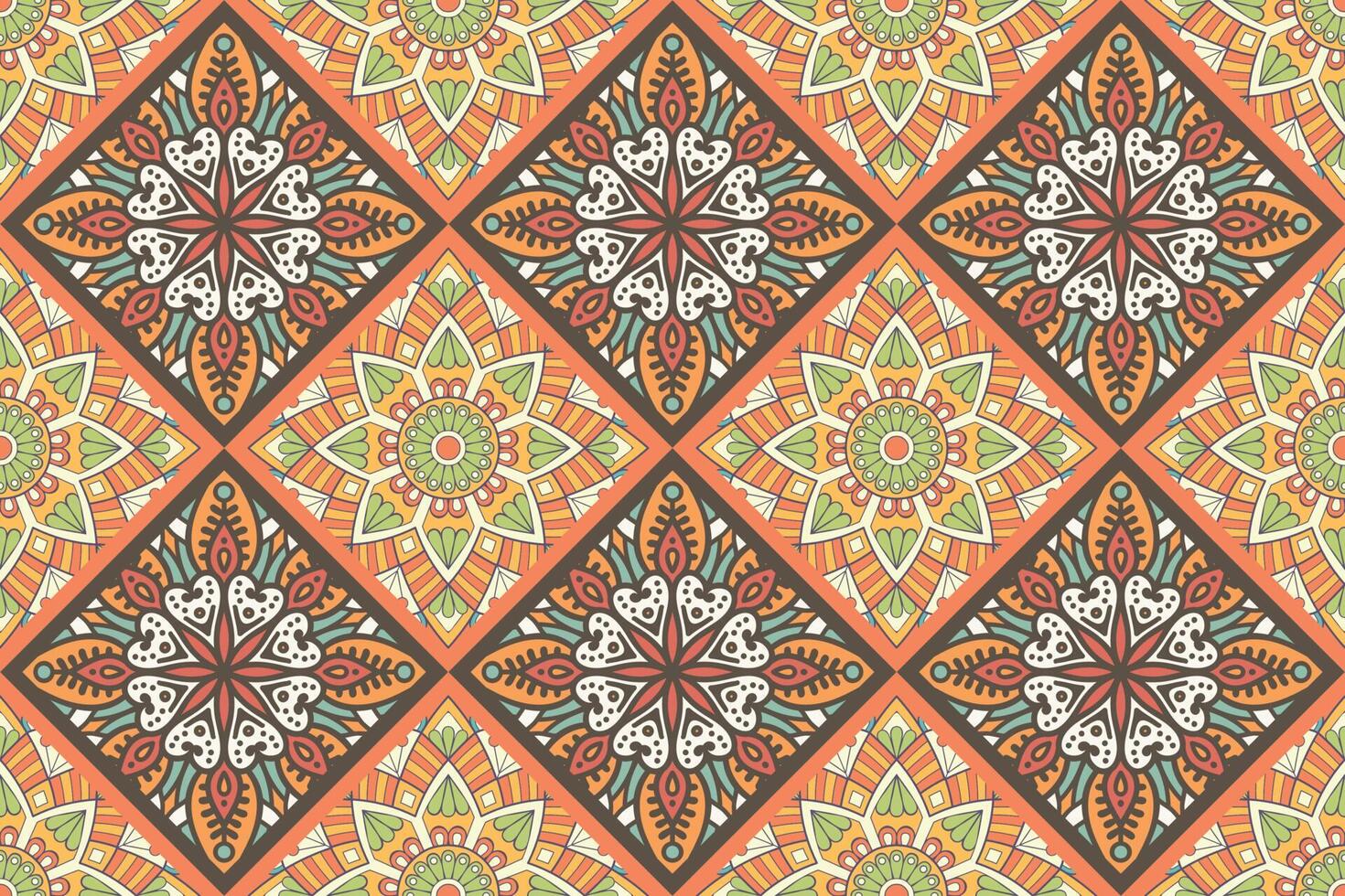 sin costura étnico modelo con mandala estilo. vector ilustración para fondo de pantalla, fondo, tela, envase, boda, etc