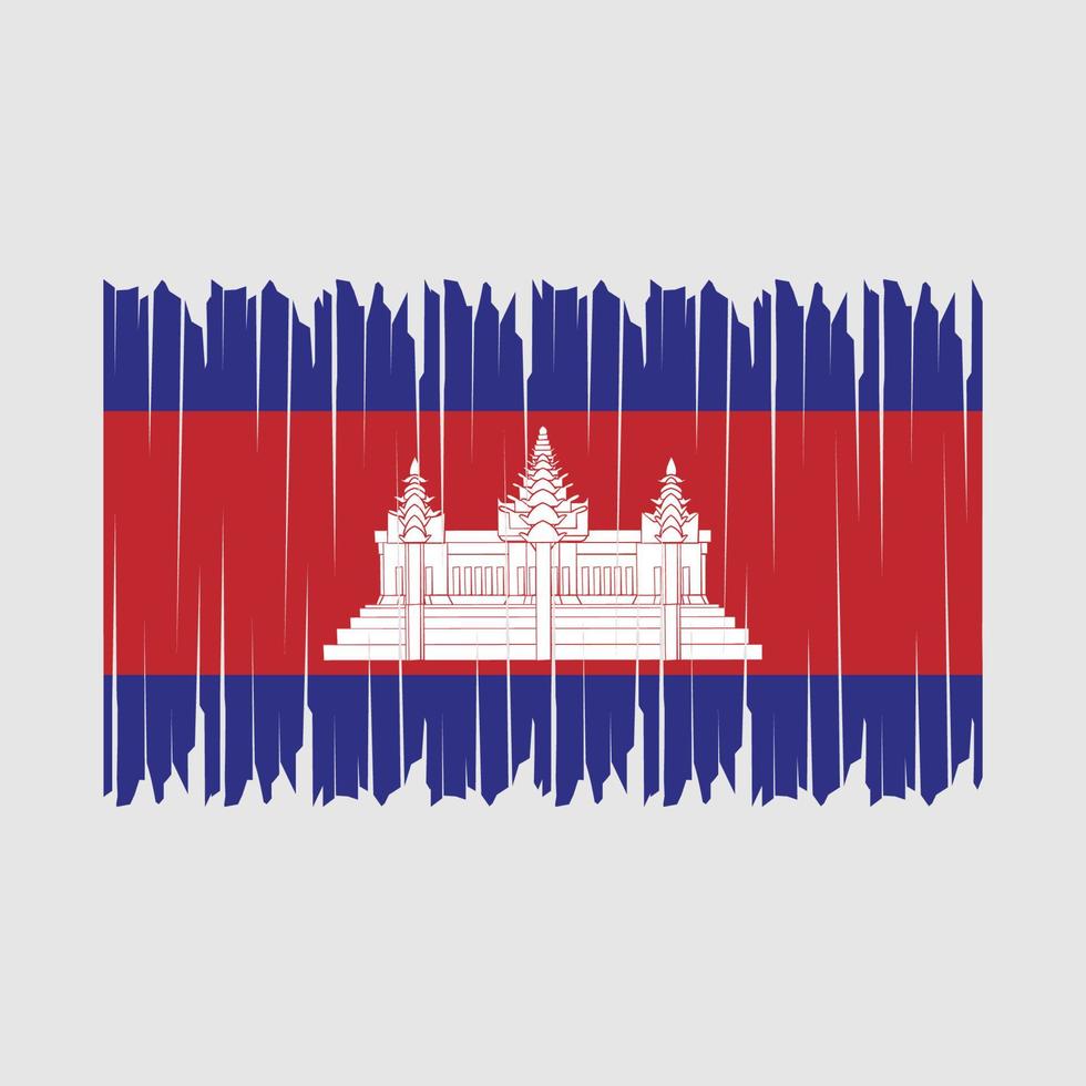 cepillo de bandera de camboya vector