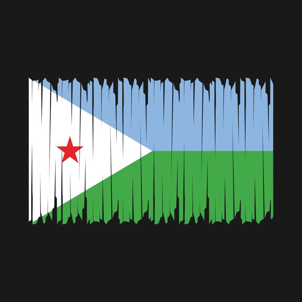 Djibouti Flag Brush vector