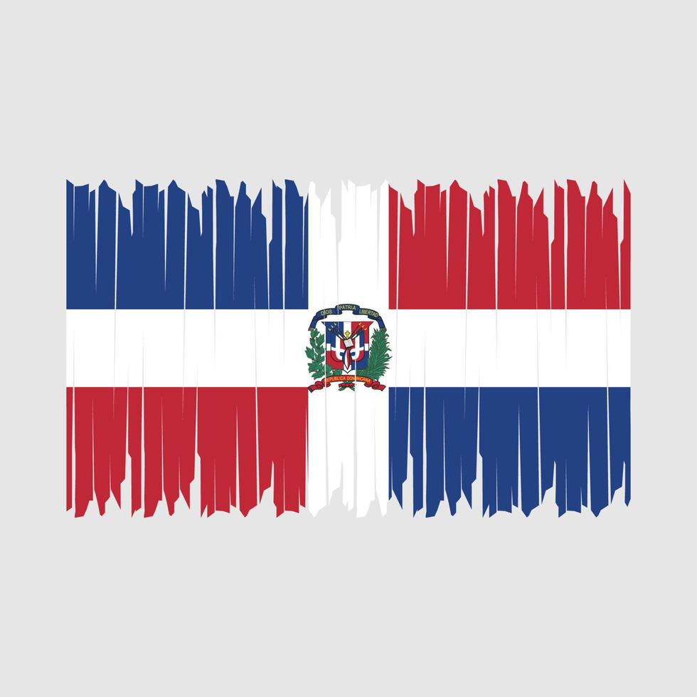 pincel de bandera de república dominicana vector