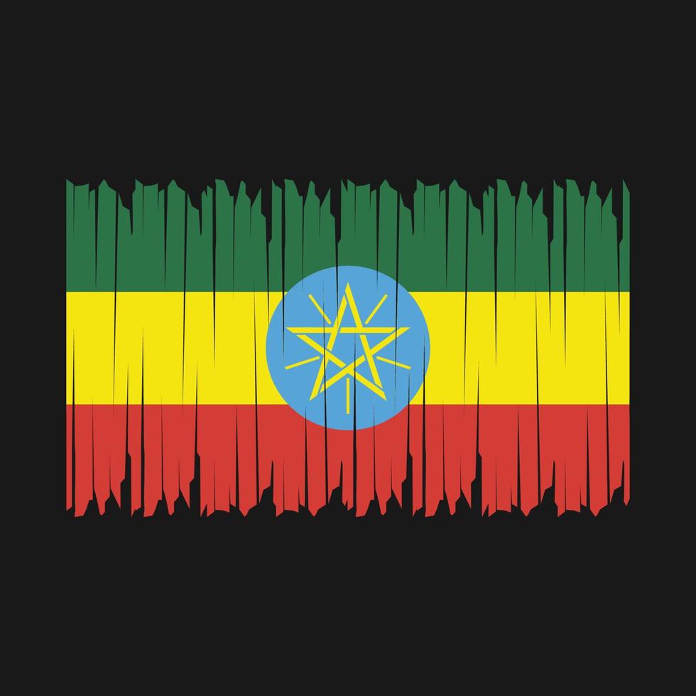 Ethiopia Flag Brush vector