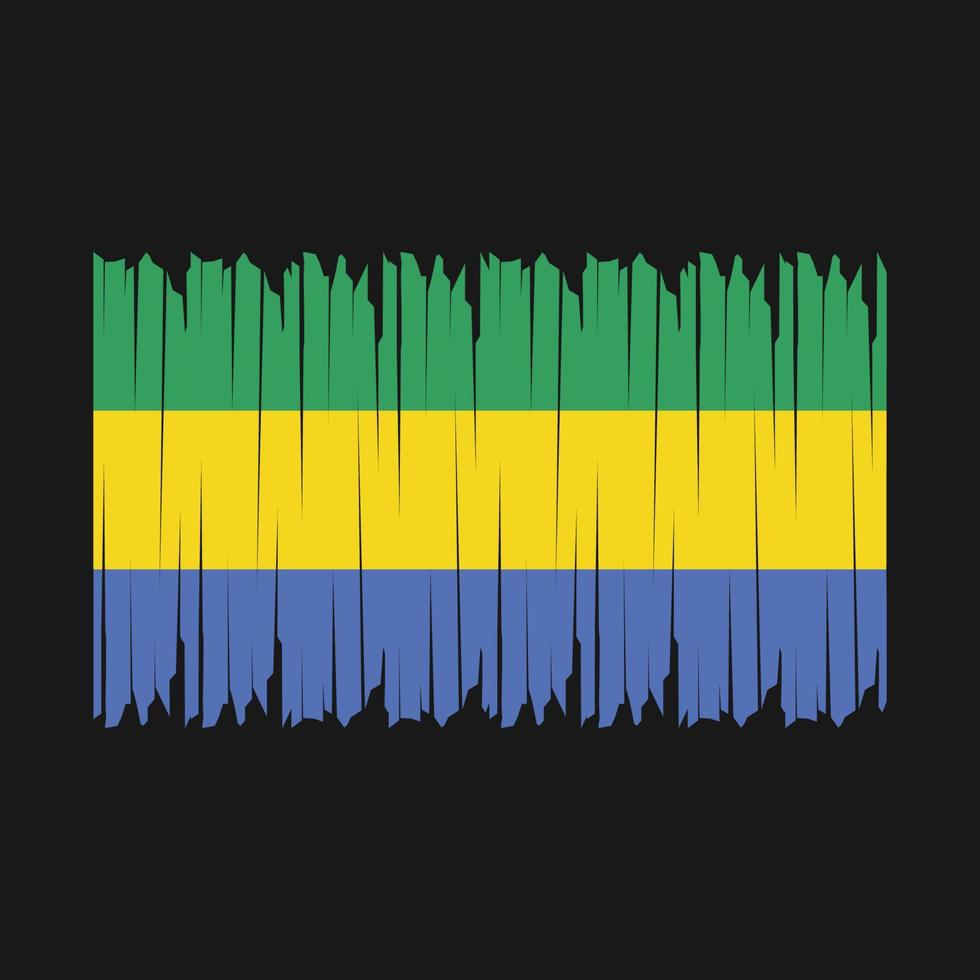 Gabon Flag Brush vector