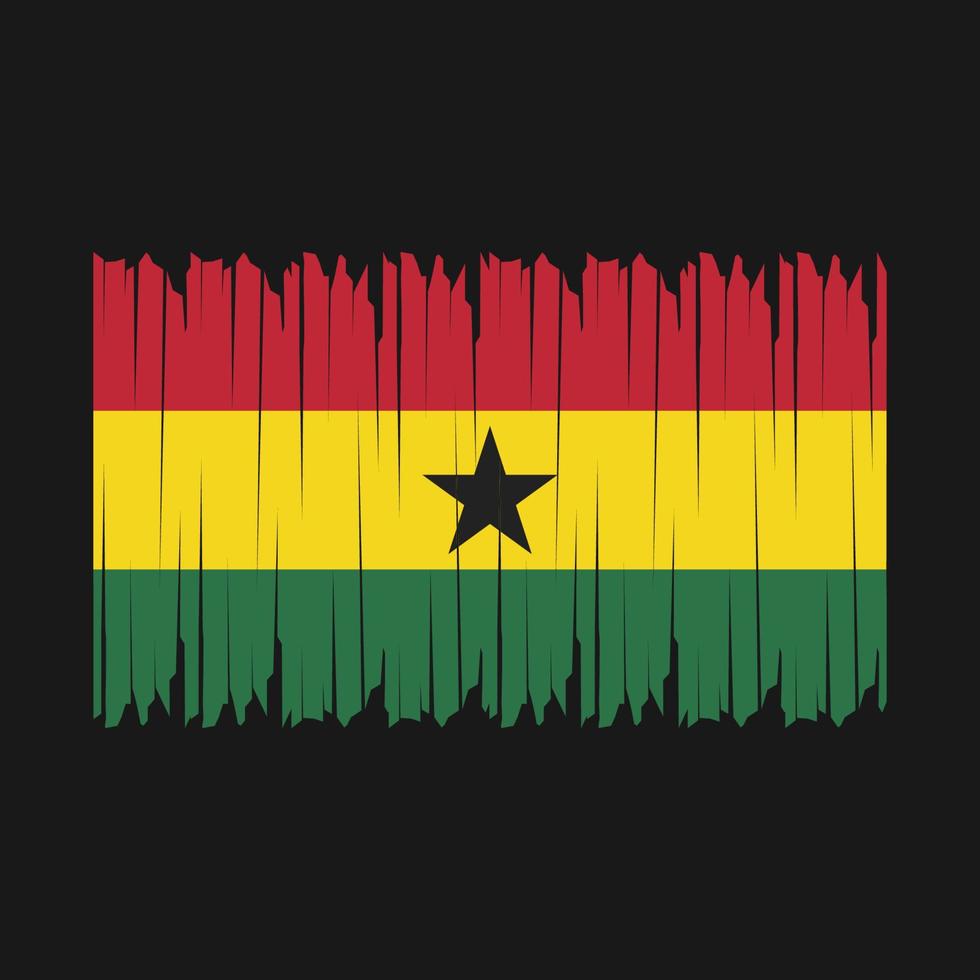 Ghana Flag Brush vector