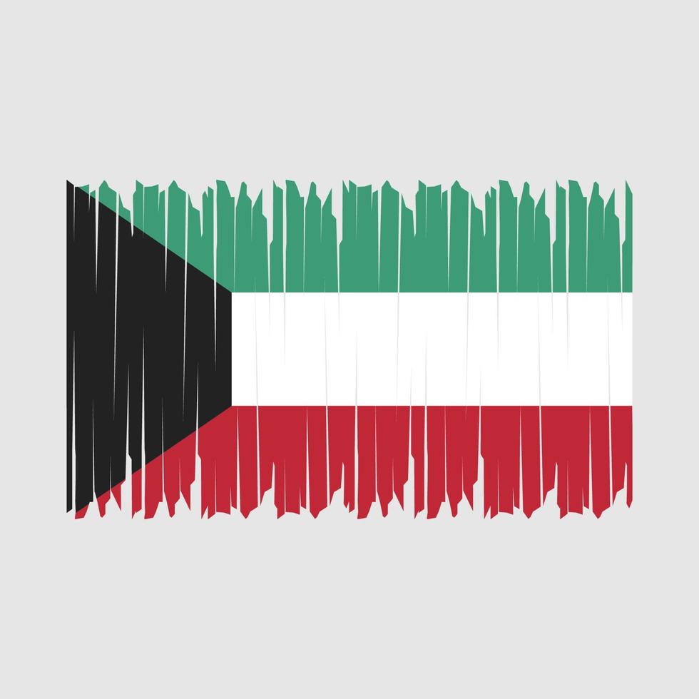 cepillo de bandera de Kuwait vector