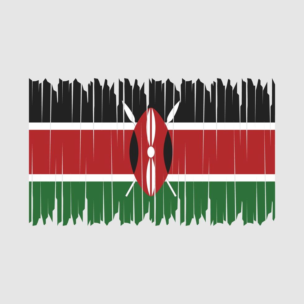 pincel de bandera de kenia vector