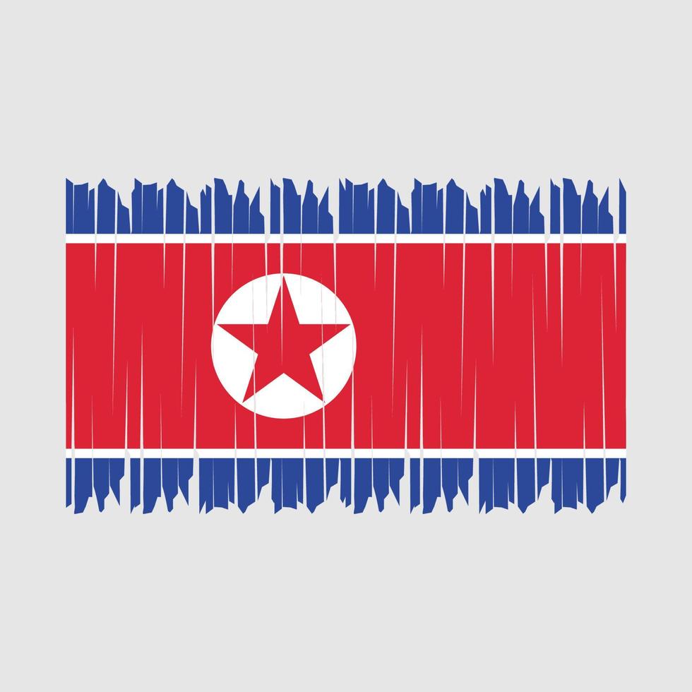 North Korea Flag Brush vector