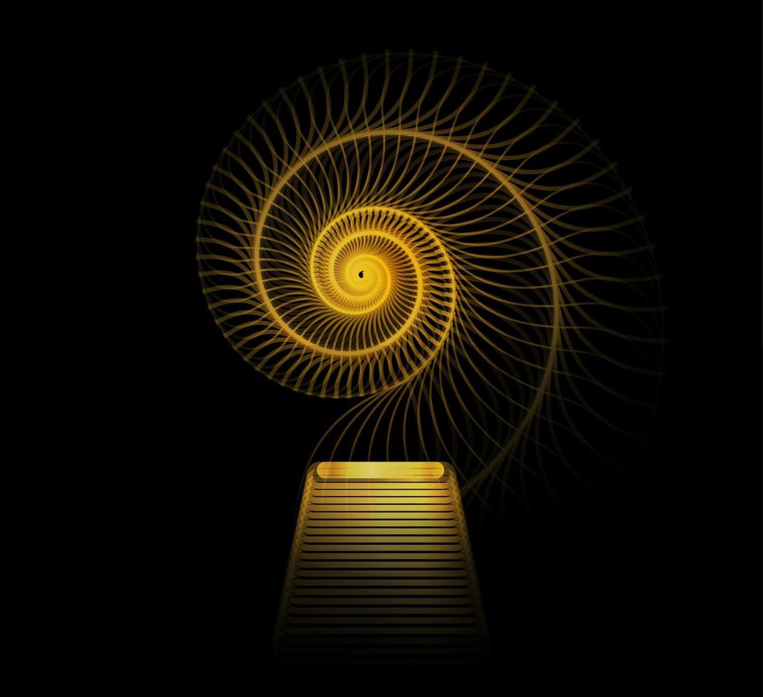 oro lujo podio con espiral decoración elementos vector