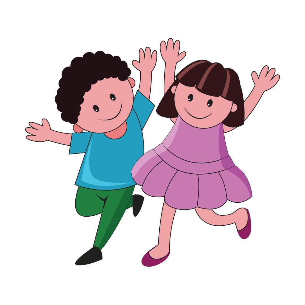 Vector illustration of kids dancing character