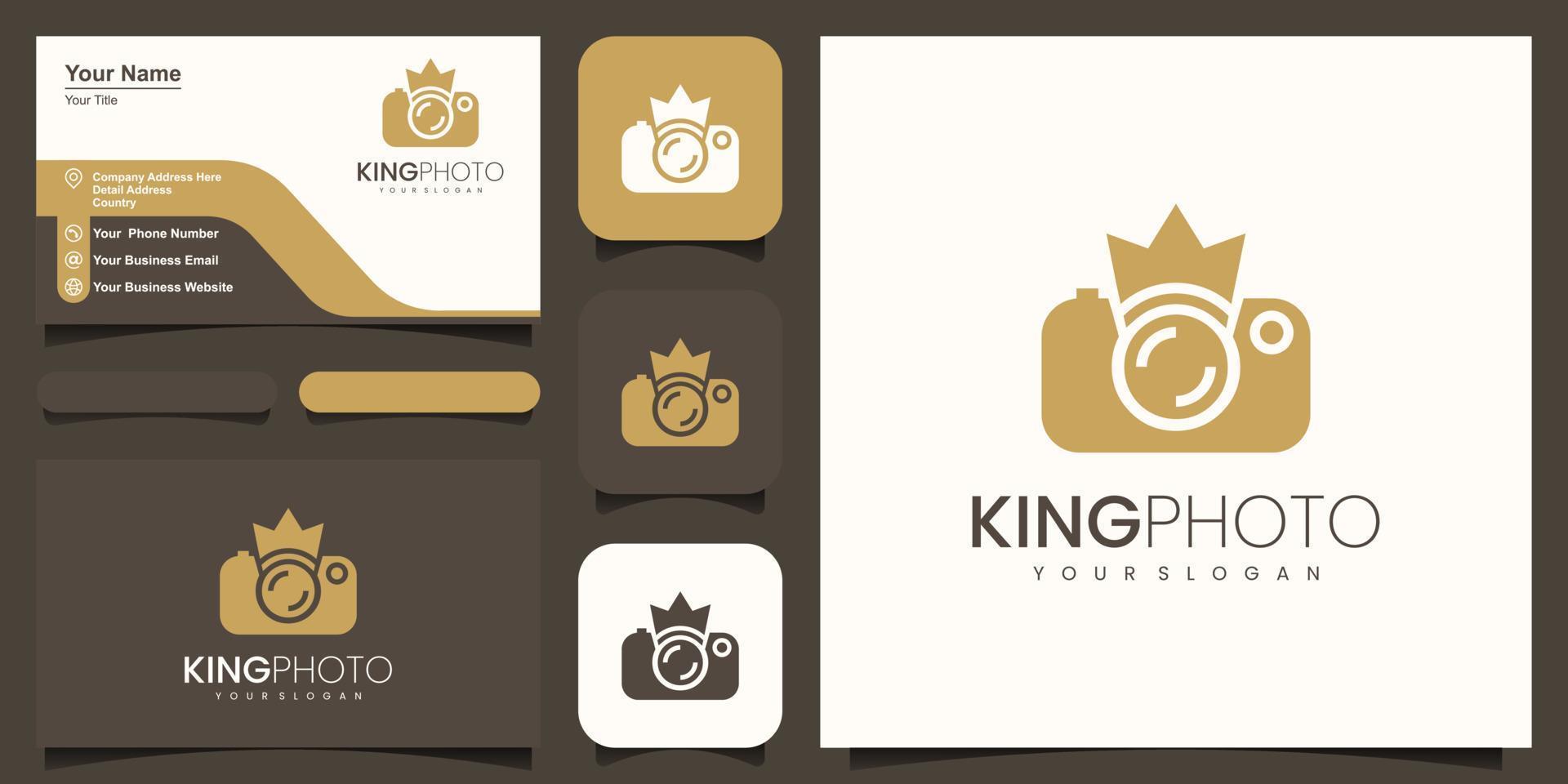 king photography studio logo, design vector simple elegant modern style.