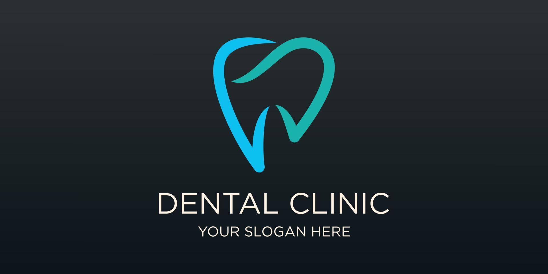 dental clinic tooth logo design vector illustration.