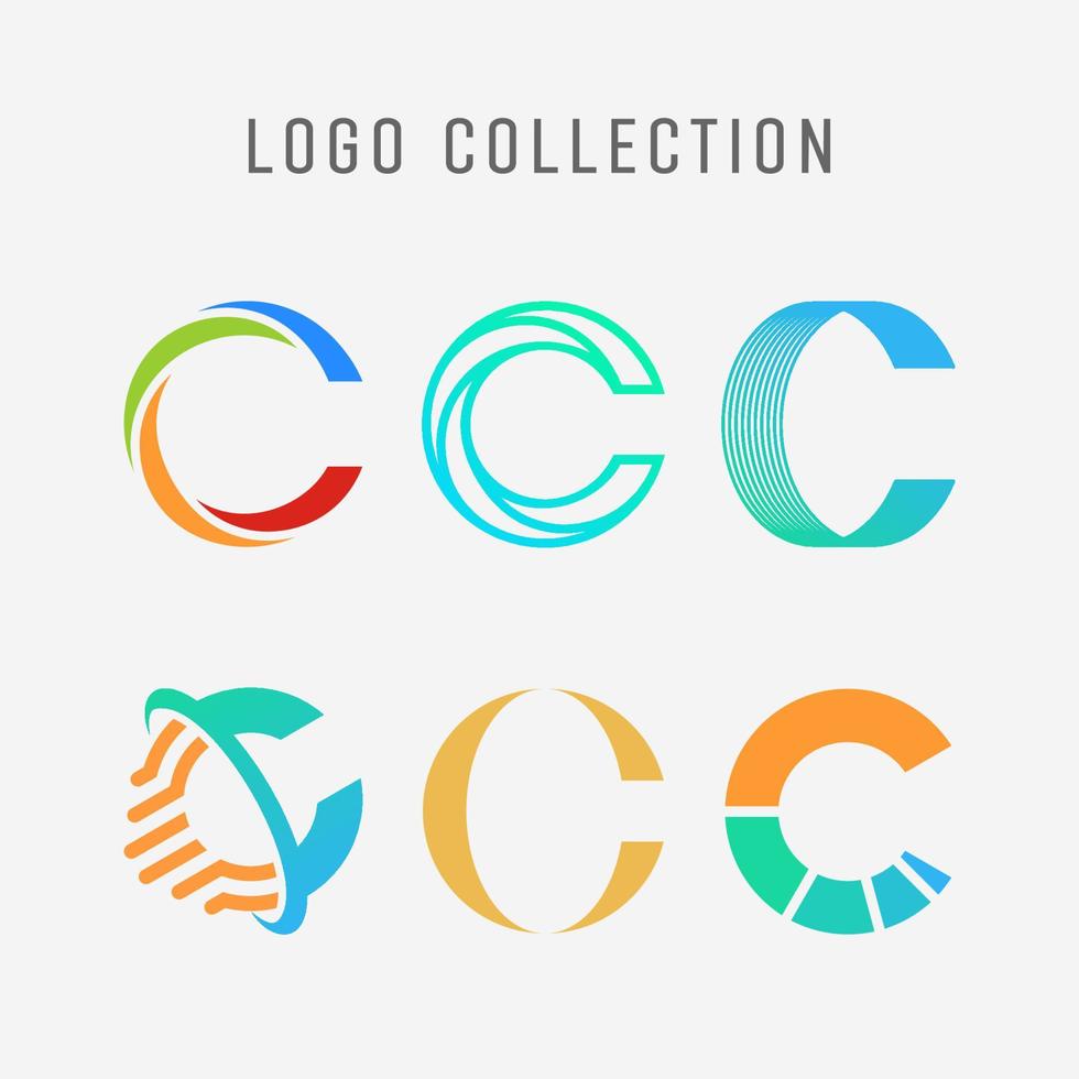 creative letter C logo icon set. design for business of luxury, elegant, simple. vector