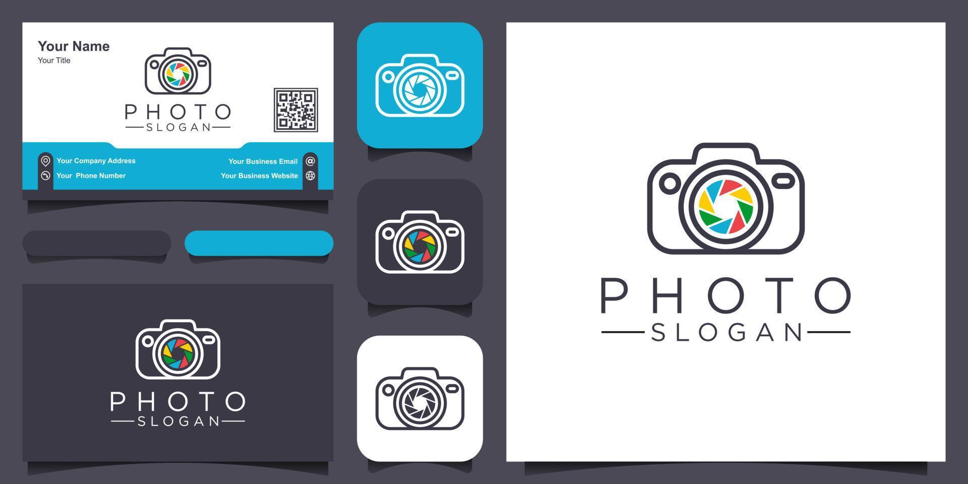 photography camera logo, design vector simple elegant modern style.
