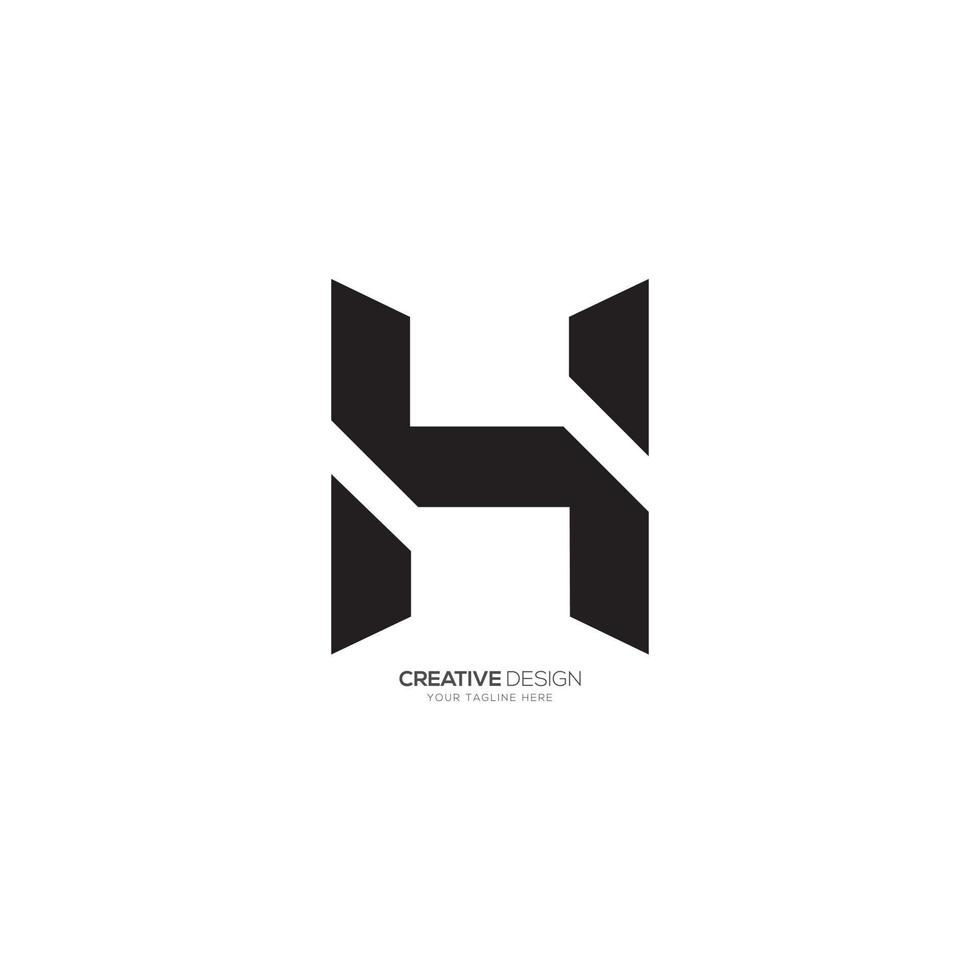 Letter H S or S H digital unique modern monogram logo vector