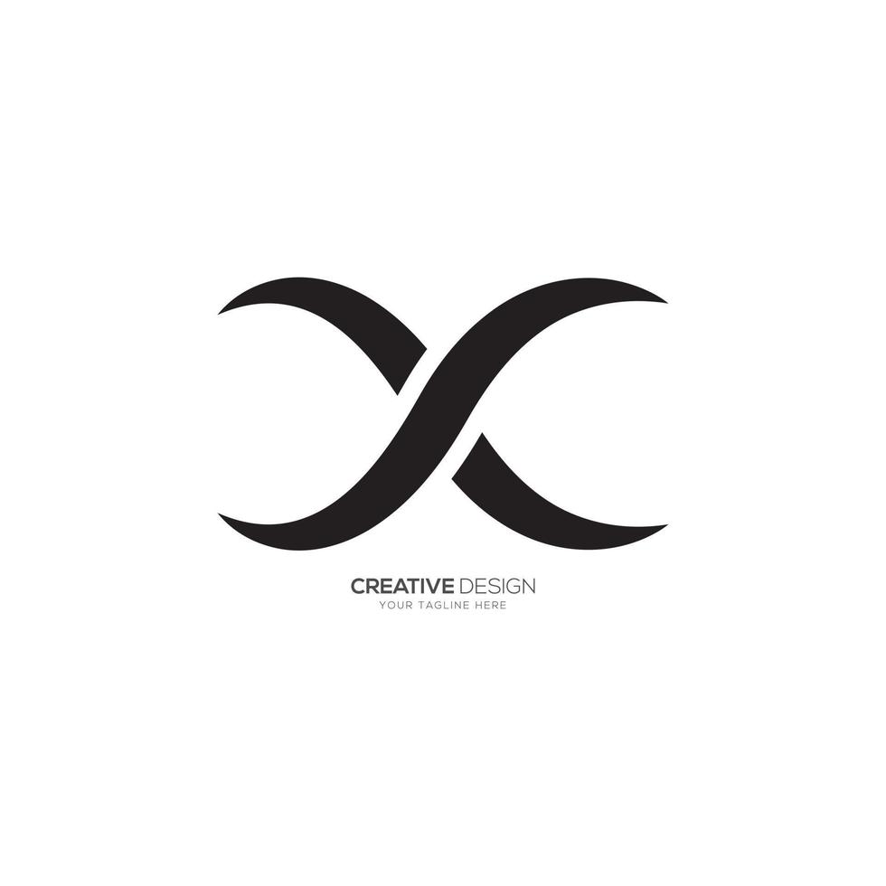 Modern letter X infinity shape modern unique logo vector