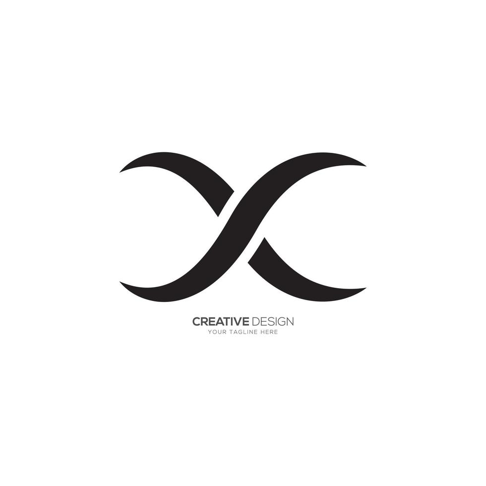 moderno letra X infinito forma moderno único logo vector